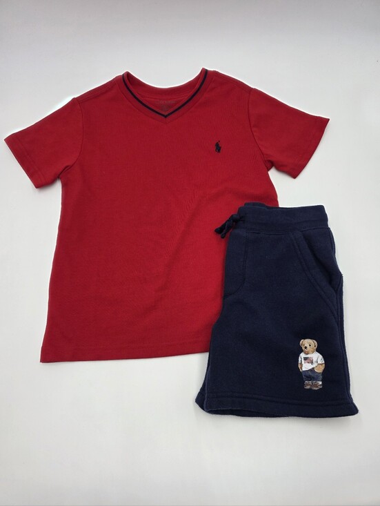 Polo Ralph Lauren Other - Polo Ralph Lauren boys' tee and patriotic Polo Bear sweatshorts size 4T